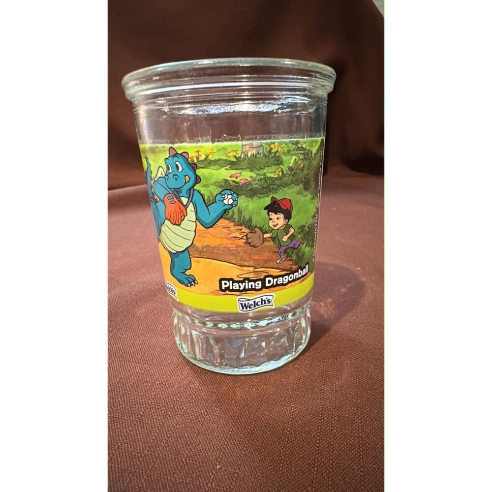 Dragon Tales Welch's Jelly Jam Glass Jar Playing Dragonball #5 Playing Baseball